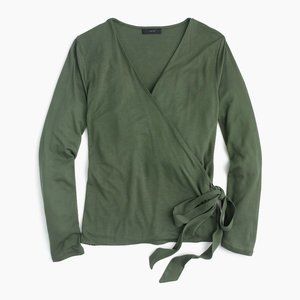 NWT J Crew Size XS Distressed Fatigue Wrap Tie Top